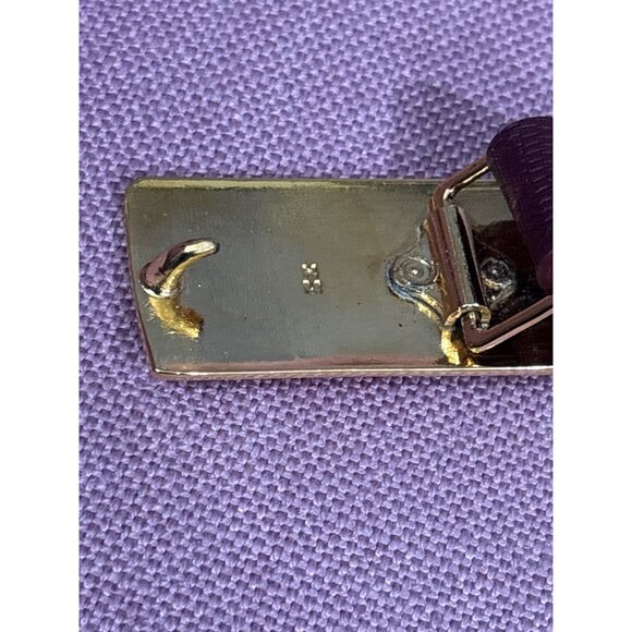Heaven Mayhem Plate Belt in Gold & Burgundy Small Womens Leather Buckle main image 10